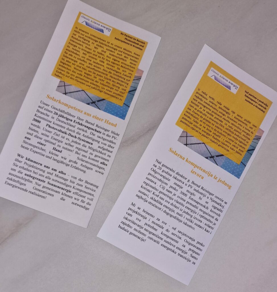 flyer design erstellung classic solarna energija